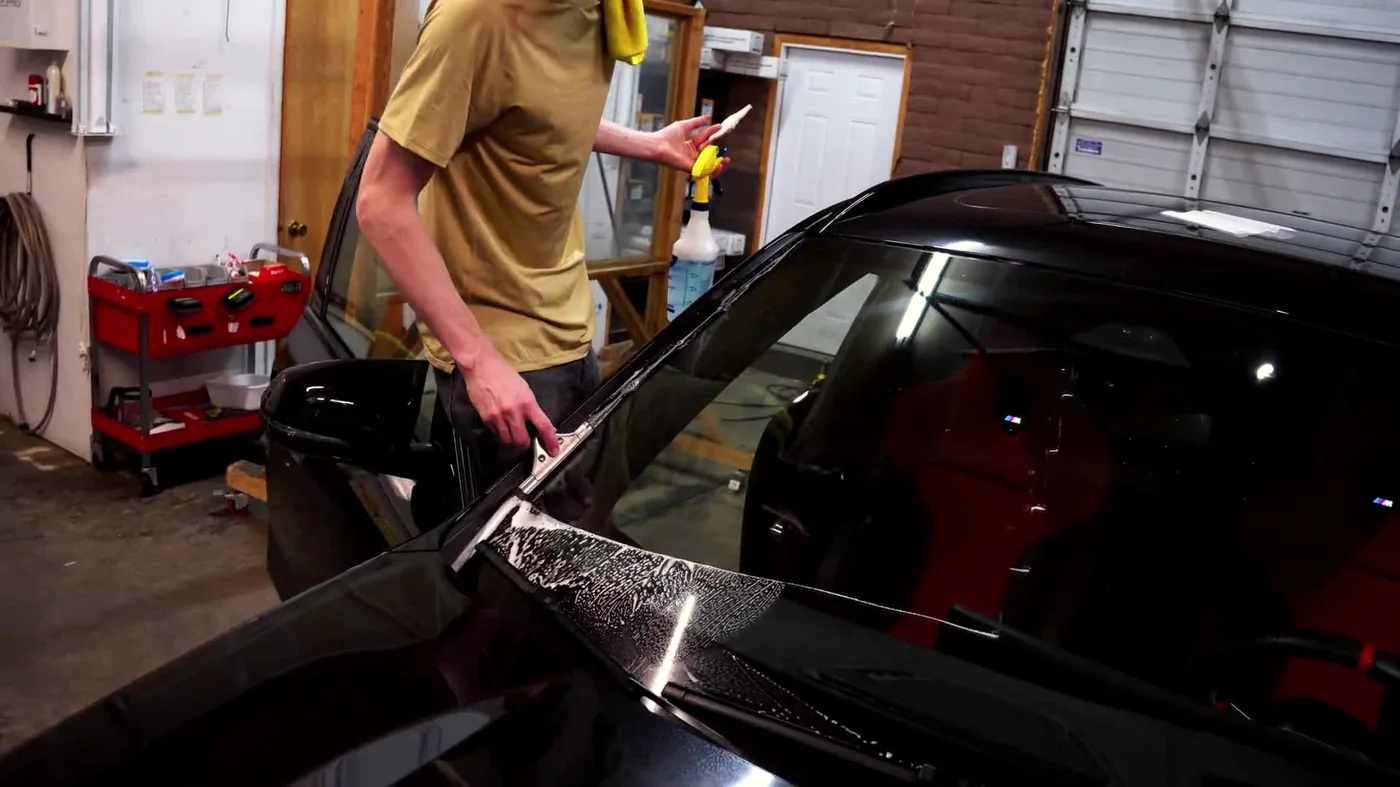 Paint protection film on a Corvette