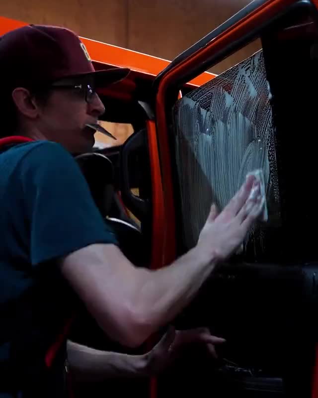 Orange Jeep Wrangler tint